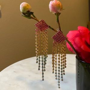 Rainbow rhinestone earrings